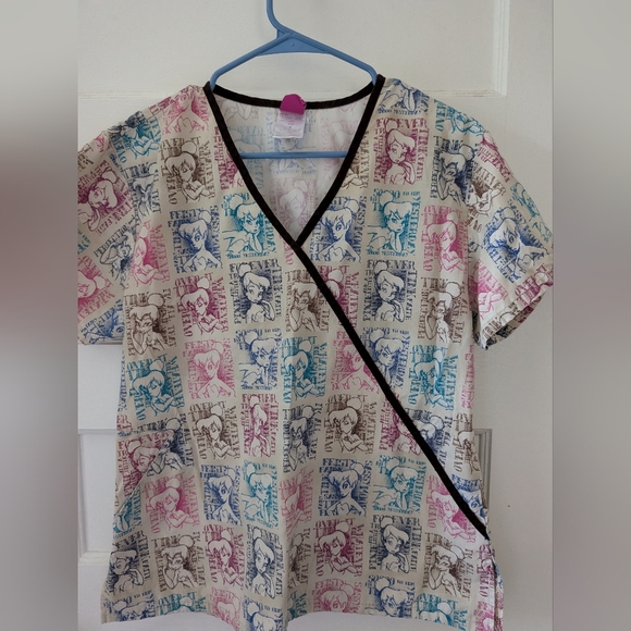 Disney Tinkerbell Scrub Top Women's size small - Picture 1 of 5